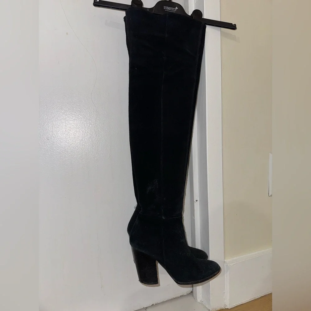 Aldo Black Suede Thigh-High Boots | Size 7 - Picture 3 of 11